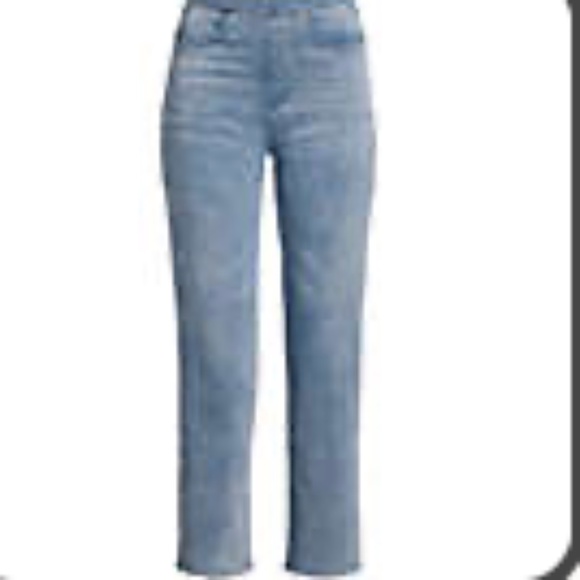 Women's Starfish High Rise Knit Denim Straight Crop Jeans - Picture 1 of 5